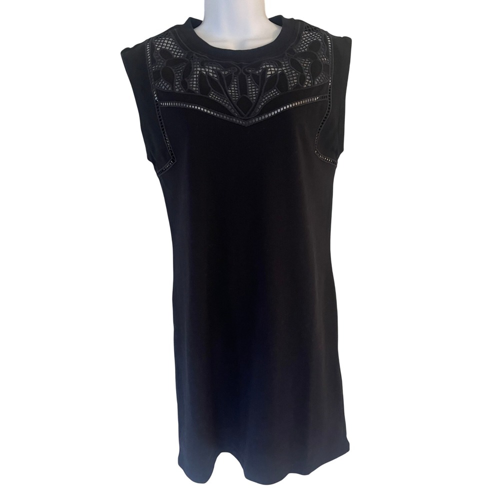 Veronica Beard Malta Dress Navy Sleeveless Lace Detail Size XS Cotton NWT